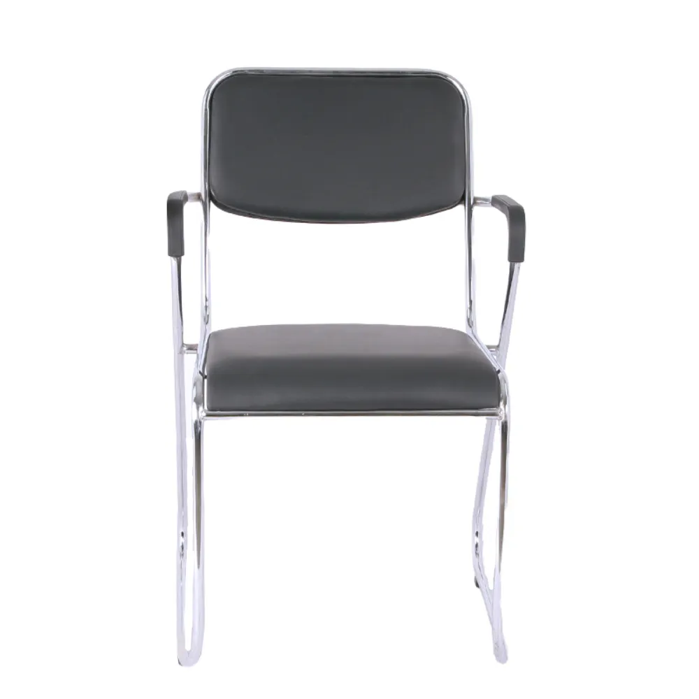 Leatherette Stackable Office Chair With Arms