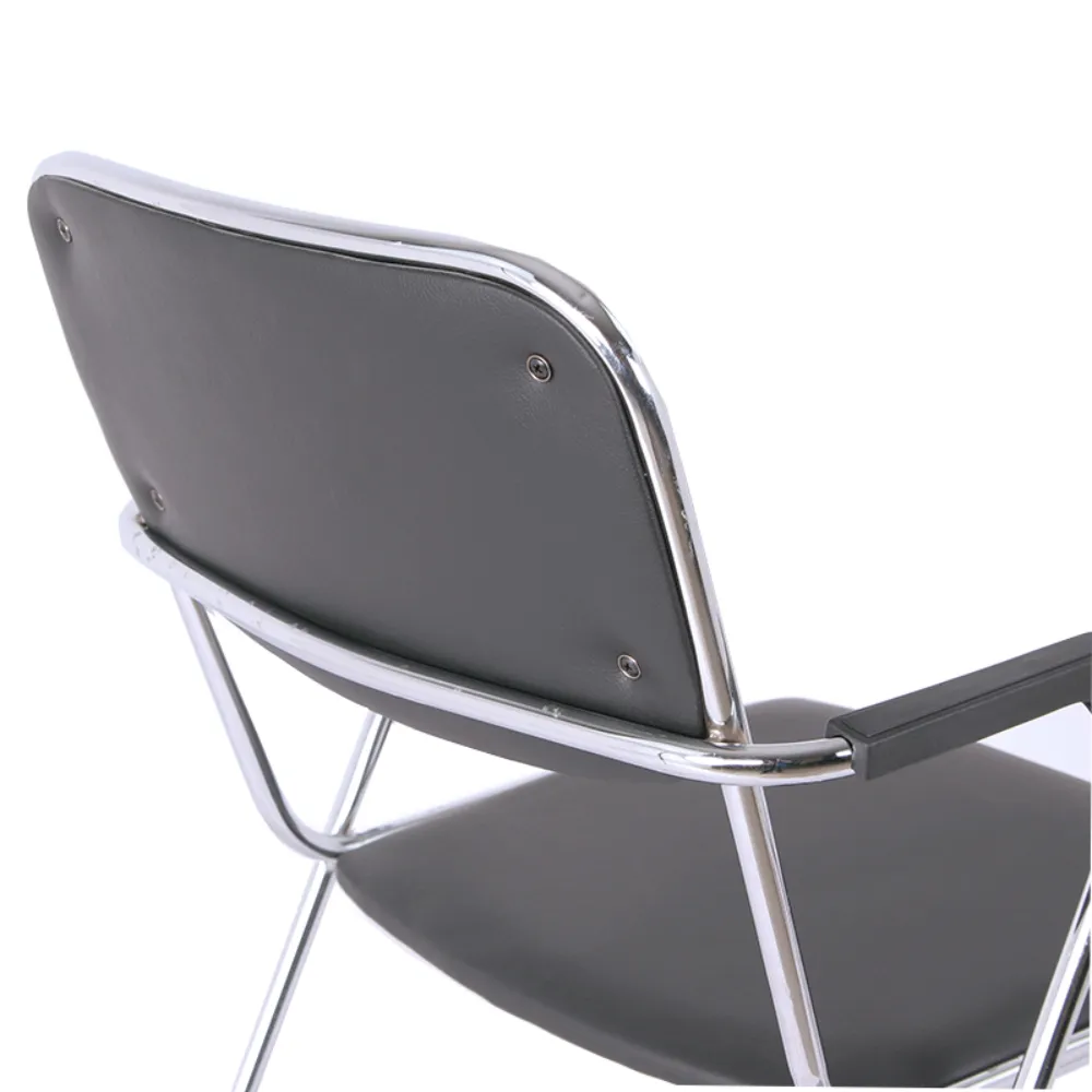 Leatherette Stackable Office Chair With Arms