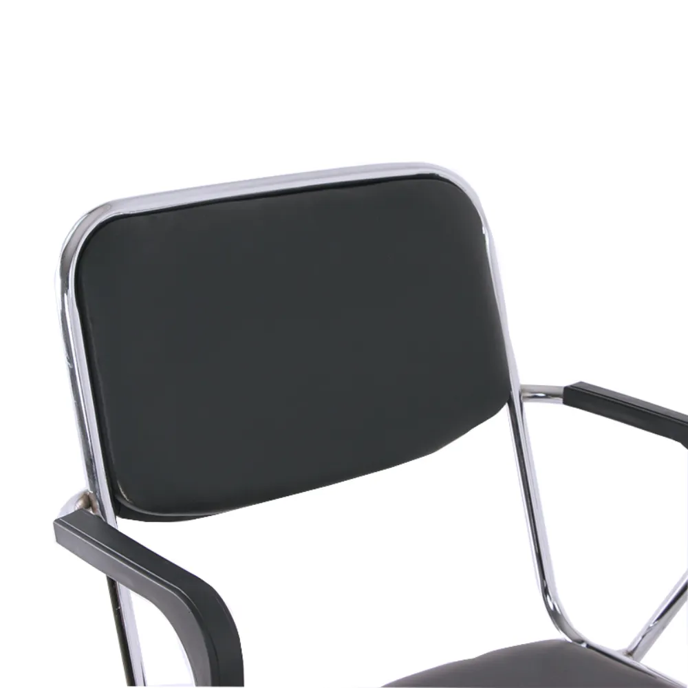 Leatherette Stackable Office Chair With Arms