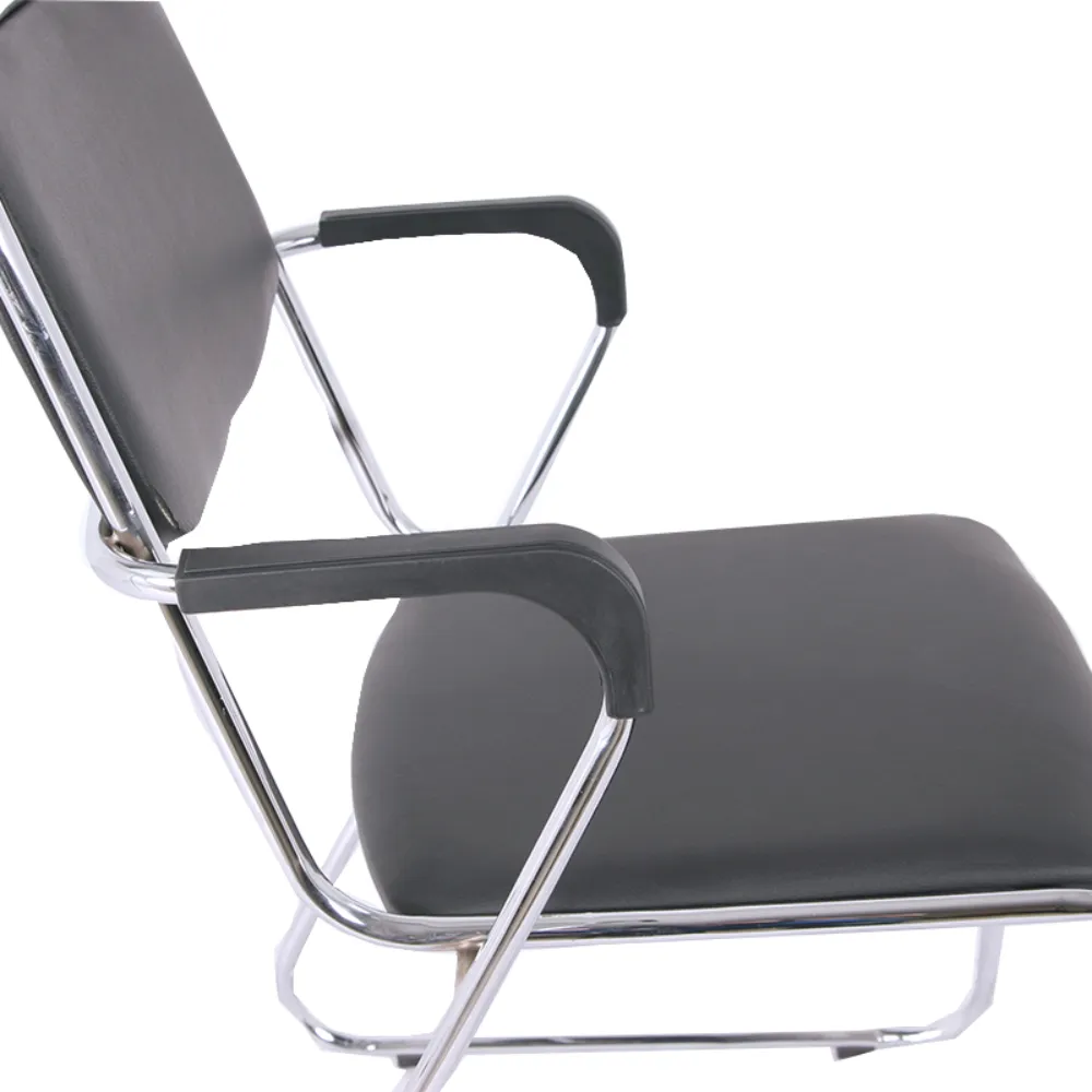 Leatherette Stackable Office Chair With Arms