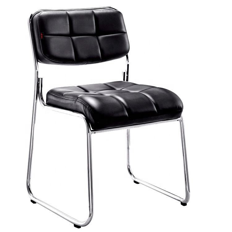Black Faux Leather Auston Leatherette Visitor Guest Chair Without Arms