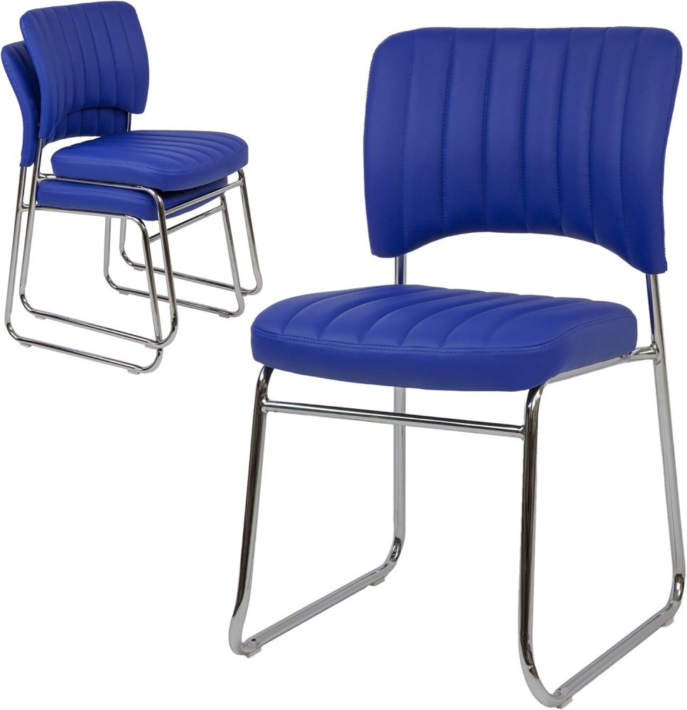 Stackable Meeting Chairs with Faux Leather Seat