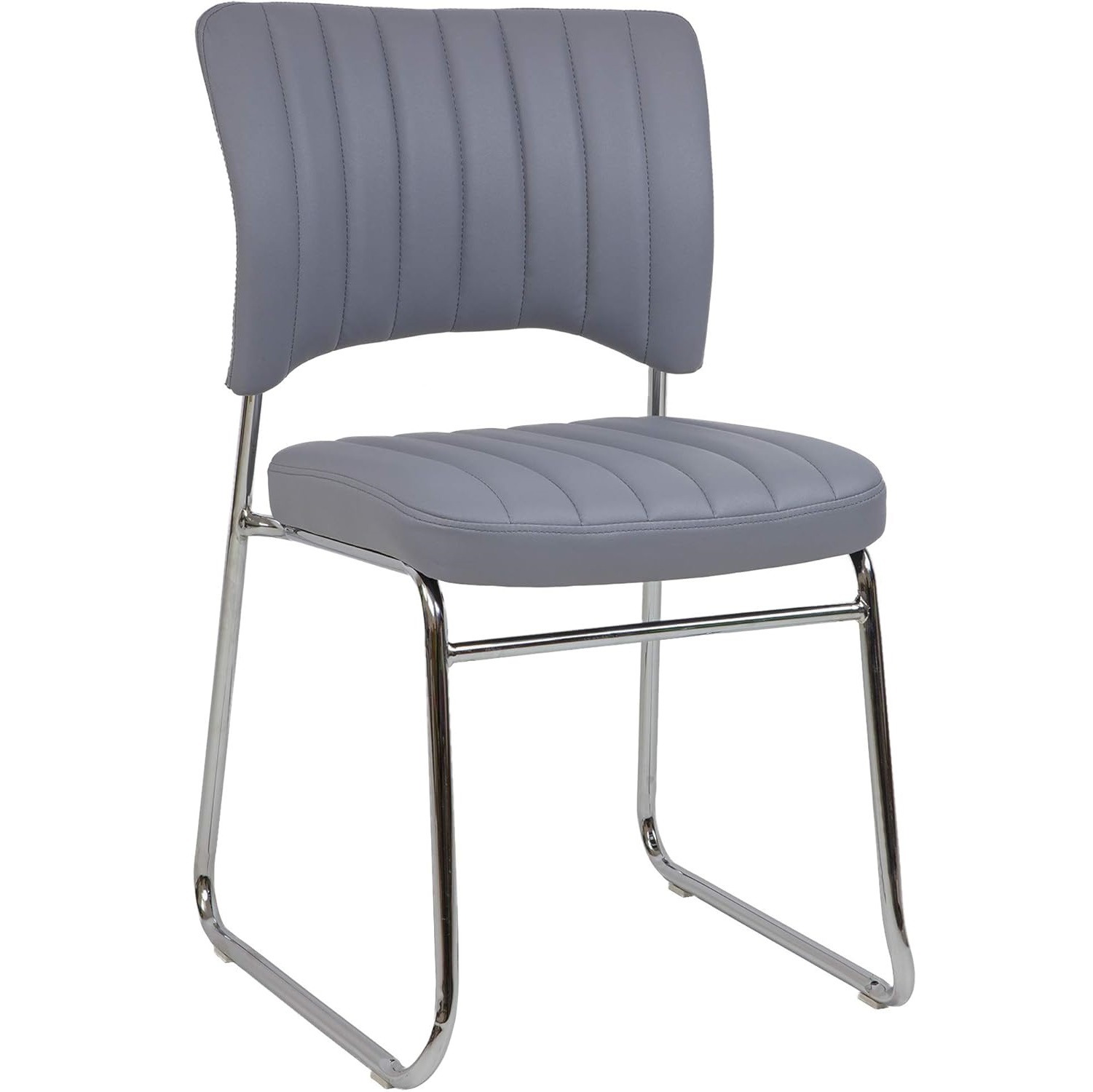 Stackable Meeting Chairs with Faux Leather Seat