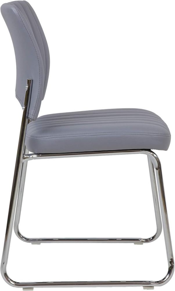 Stackable Meeting Chairs with Faux Leather Seat