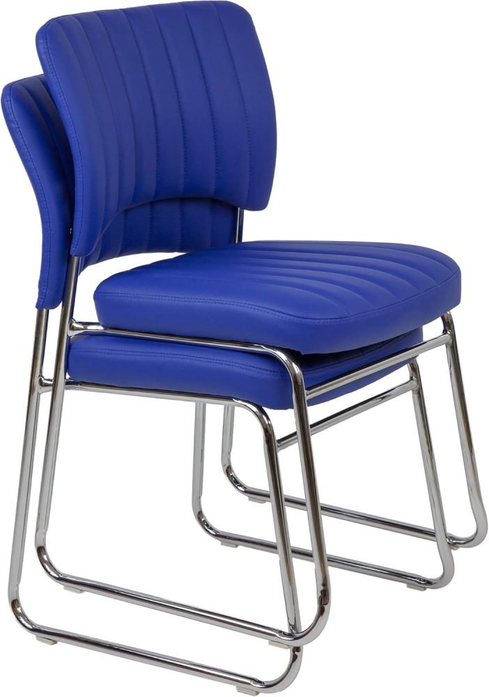 Stackable Meeting Chairs with Faux Leather Seat