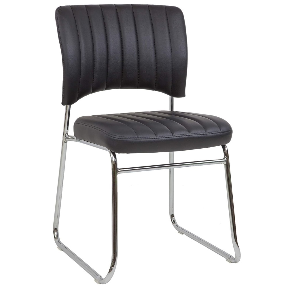 Stackable Meeting Chairs with Faux Leather Seat