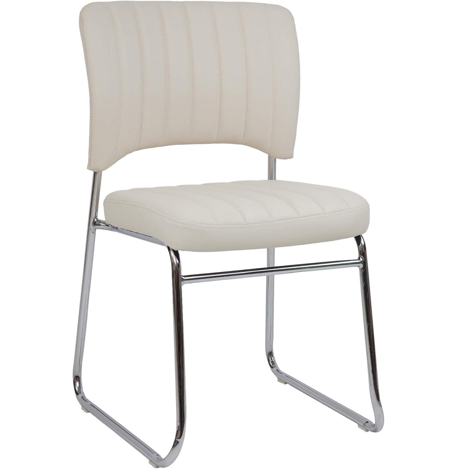 Stackable Meeting Chairs with Faux Leather Seat