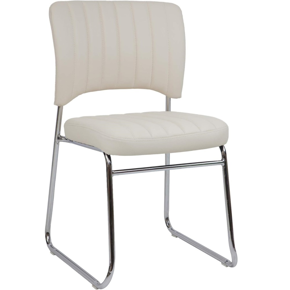 Stackable Meeting Chairs with Faux Leather Seat