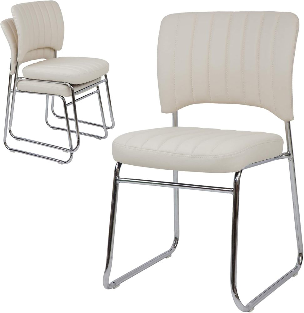 Stackable Meeting Chairs with Faux Leather Seat