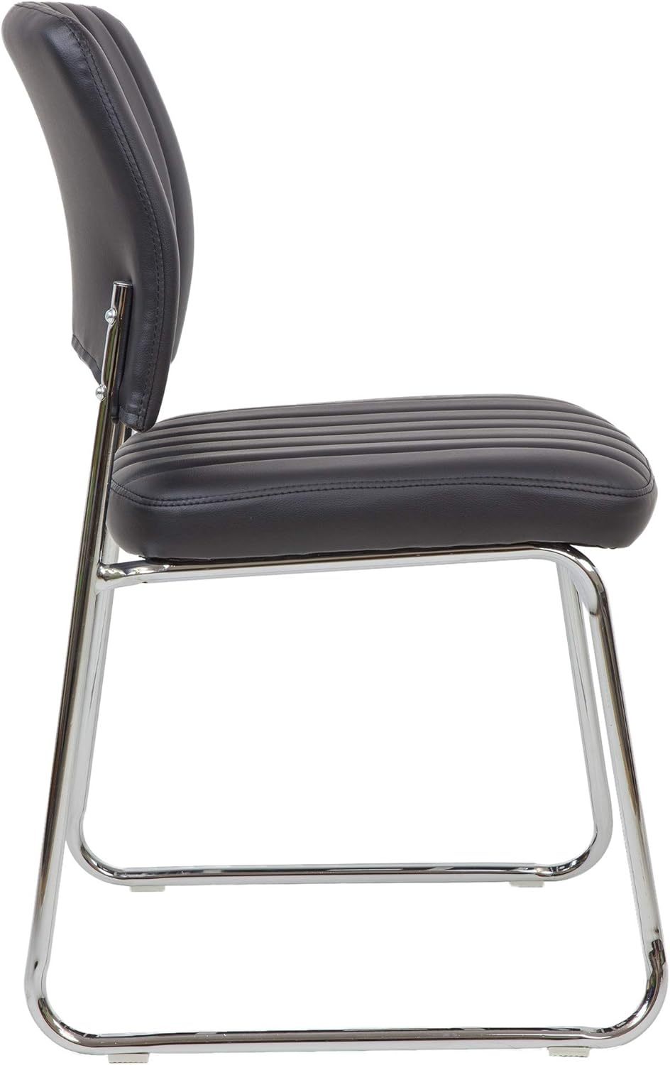 Stackable Meeting Chairs with Faux Leather Seat