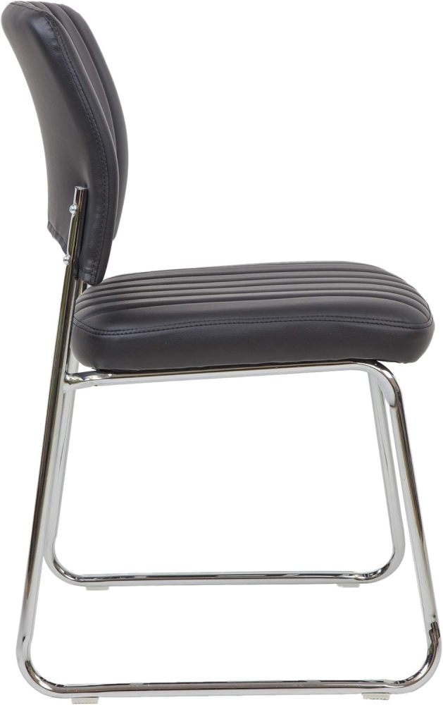Stackable Meeting Chairs with Faux Leather Seat