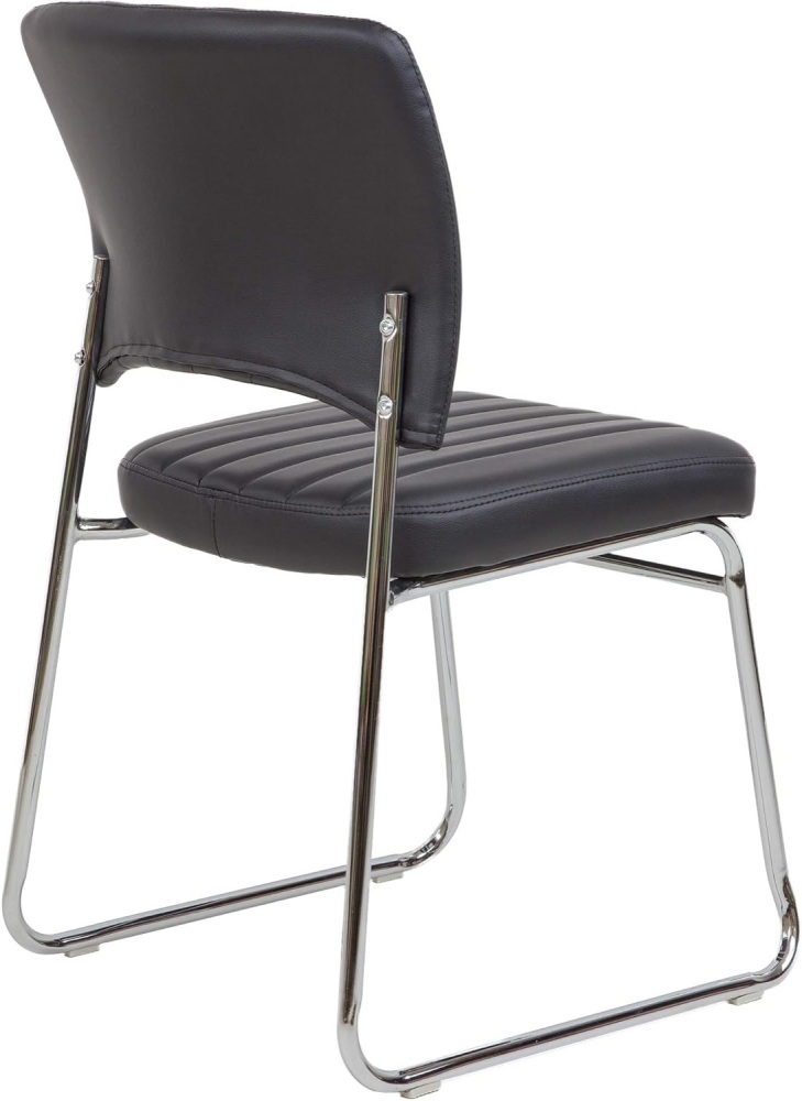 Stackable Meeting Chairs with Faux Leather Seat