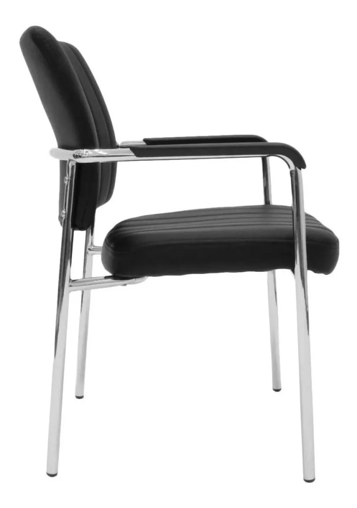 Visitor's Chair with Armrest PU Black