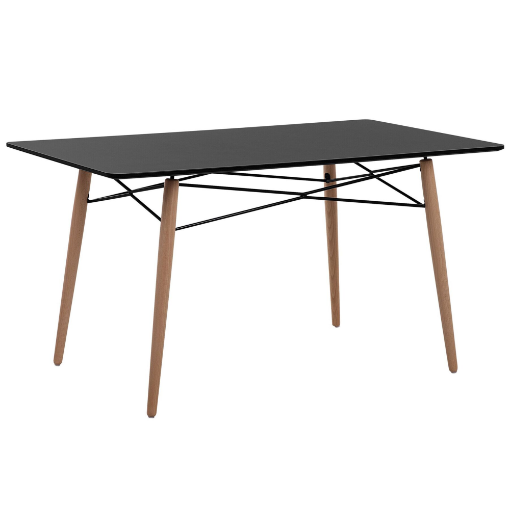 WW3061 MDF Table With Metal Structure And Wood legs