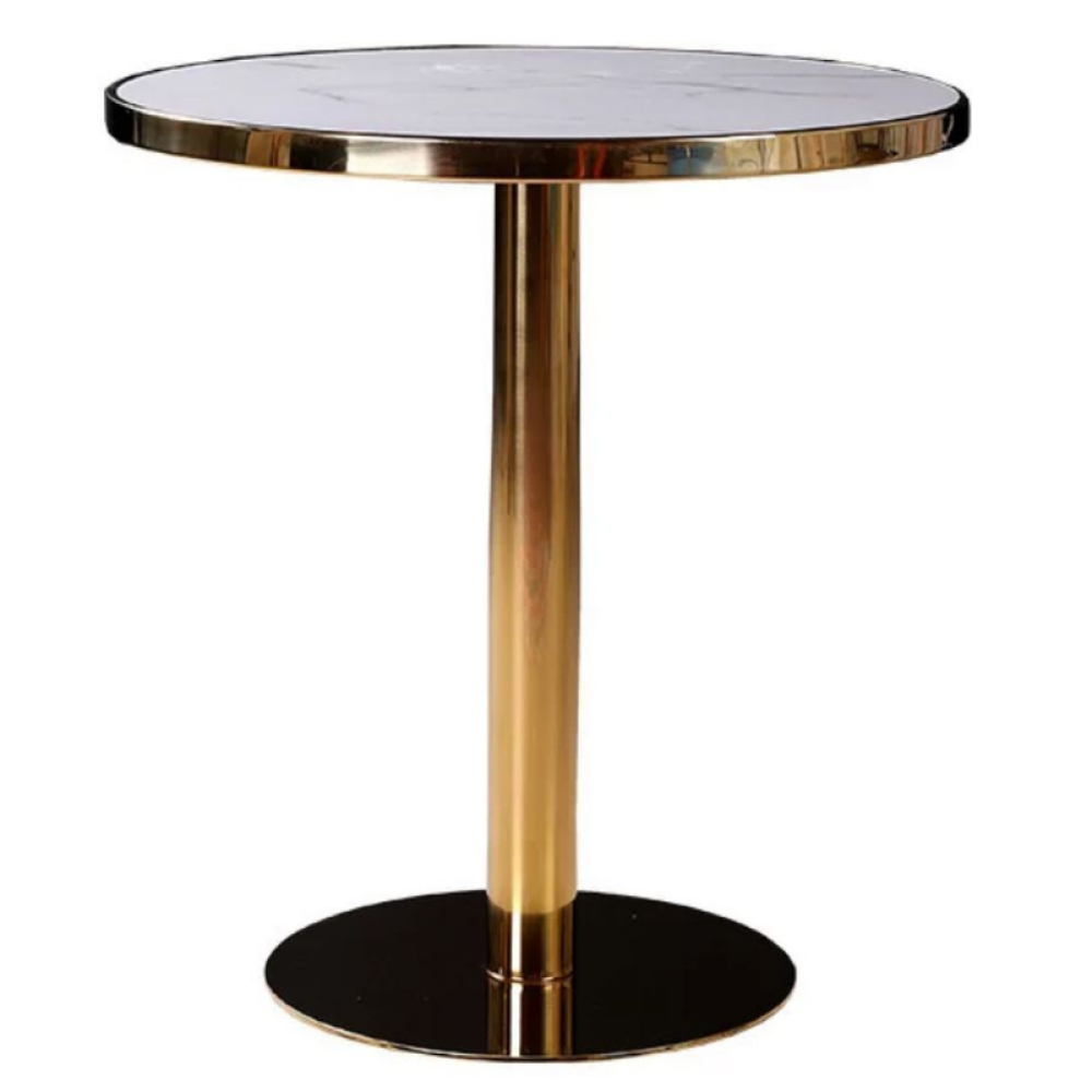 Small Round Dining Table in Gold Black