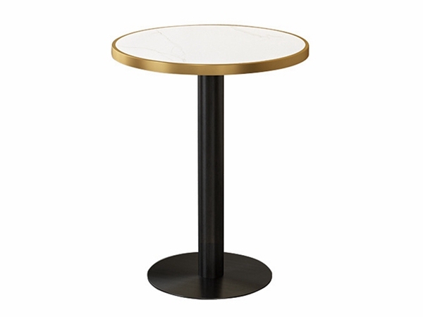 Small Round Dining Table in Gold Black