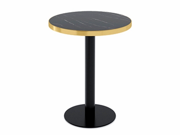 Small Round Dining Table in Gold Black