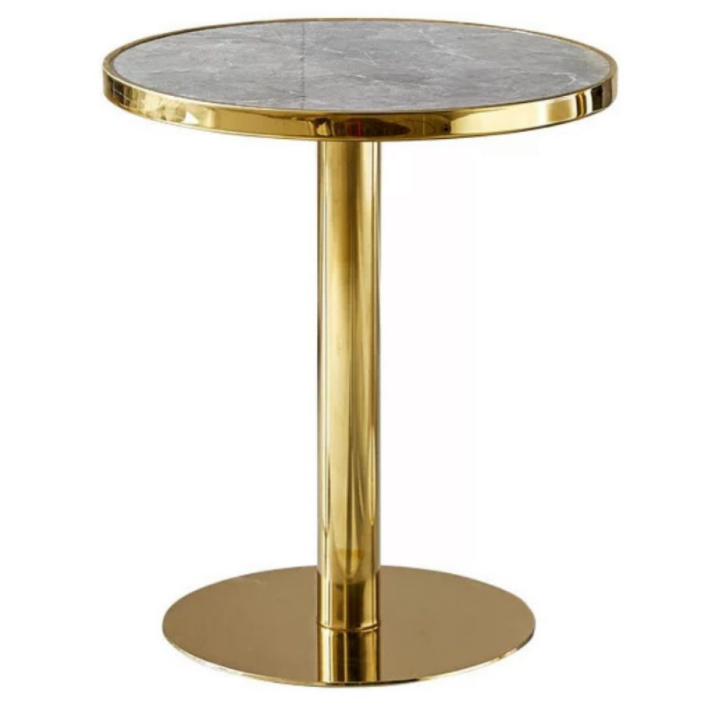 Small Round Dining Table in Gold Black