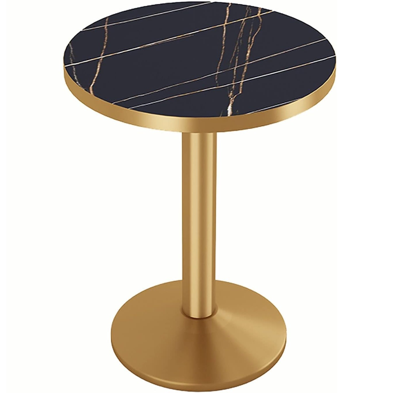 Small Round Dining Table in Gold Black
