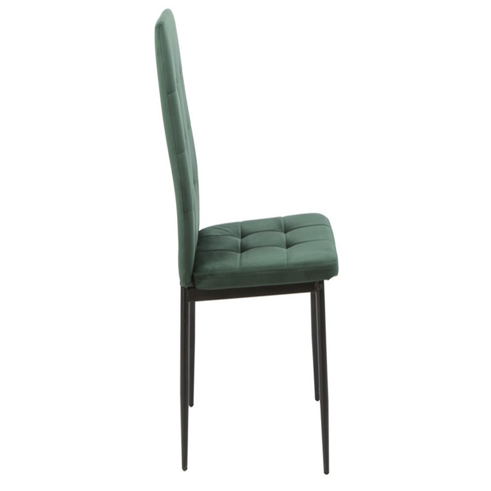 Velvet High Back Nordic Dining Chair Modern Fabric Chair with Black Legs