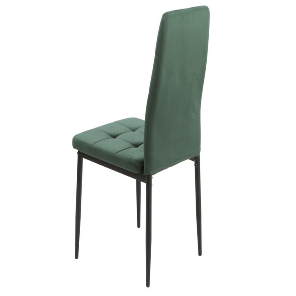 Velvet High Back Nordic Dining Chair Modern Fabric Chair with Black Legs
