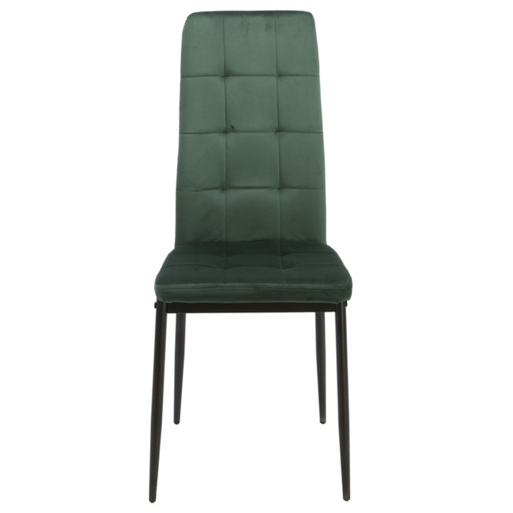 Velvet High Back Nordic Dining Chair Modern Fabric Chair with Black Legs