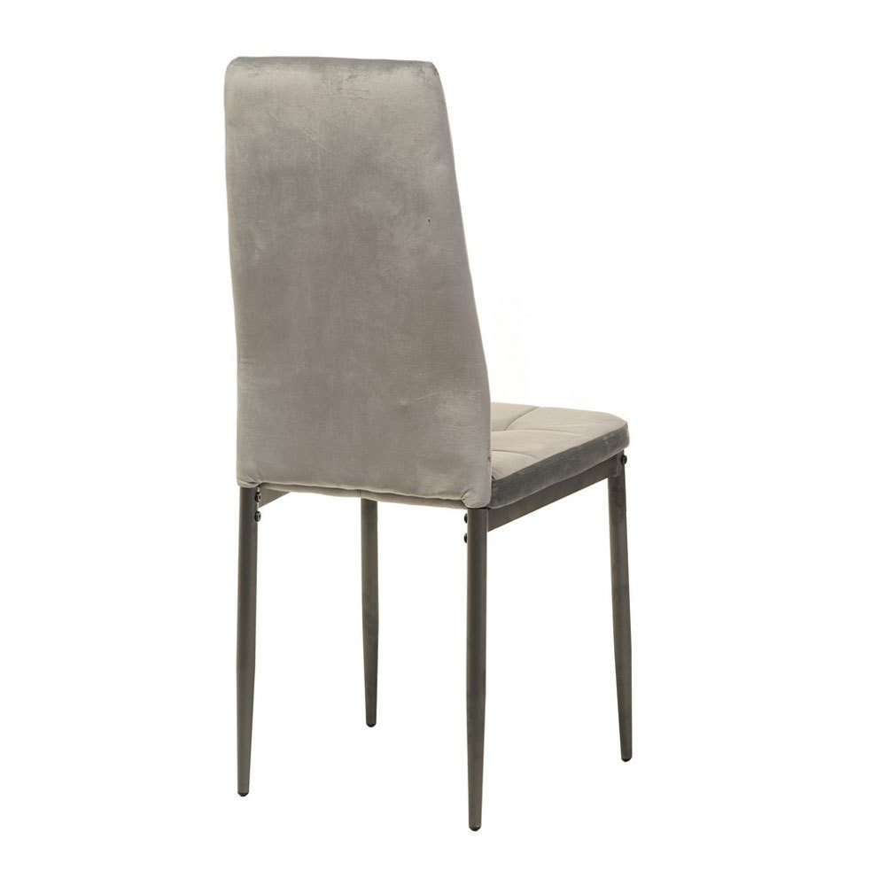 Velvet High Back Nordic Dining Chair Modern Fabric Chair with Black Legs