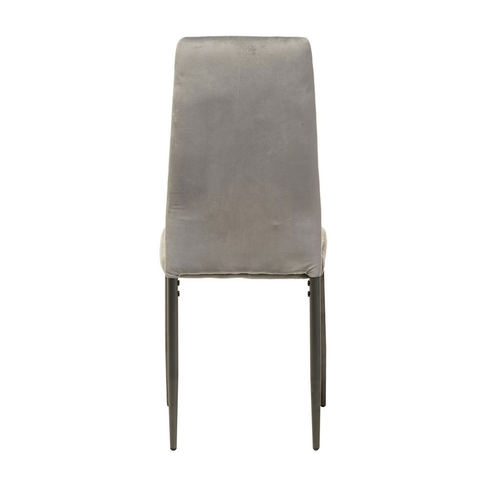 Velvet High Back Nordic Dining Chair Modern Fabric Chair with Black Legs