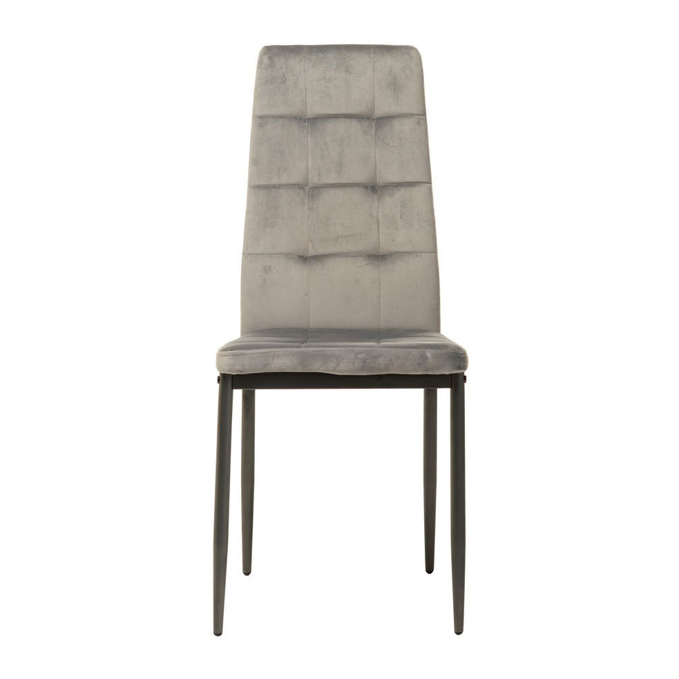 Velvet High Back Nordic Dining Chair Modern Fabric Chair with Black Legs