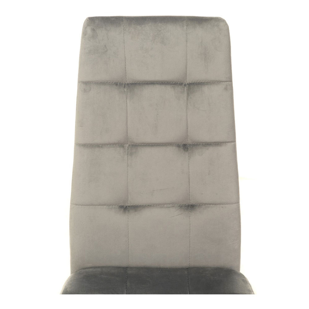 Velvet High Back Nordic Dining Chair Modern Fabric Chair with Black Legs