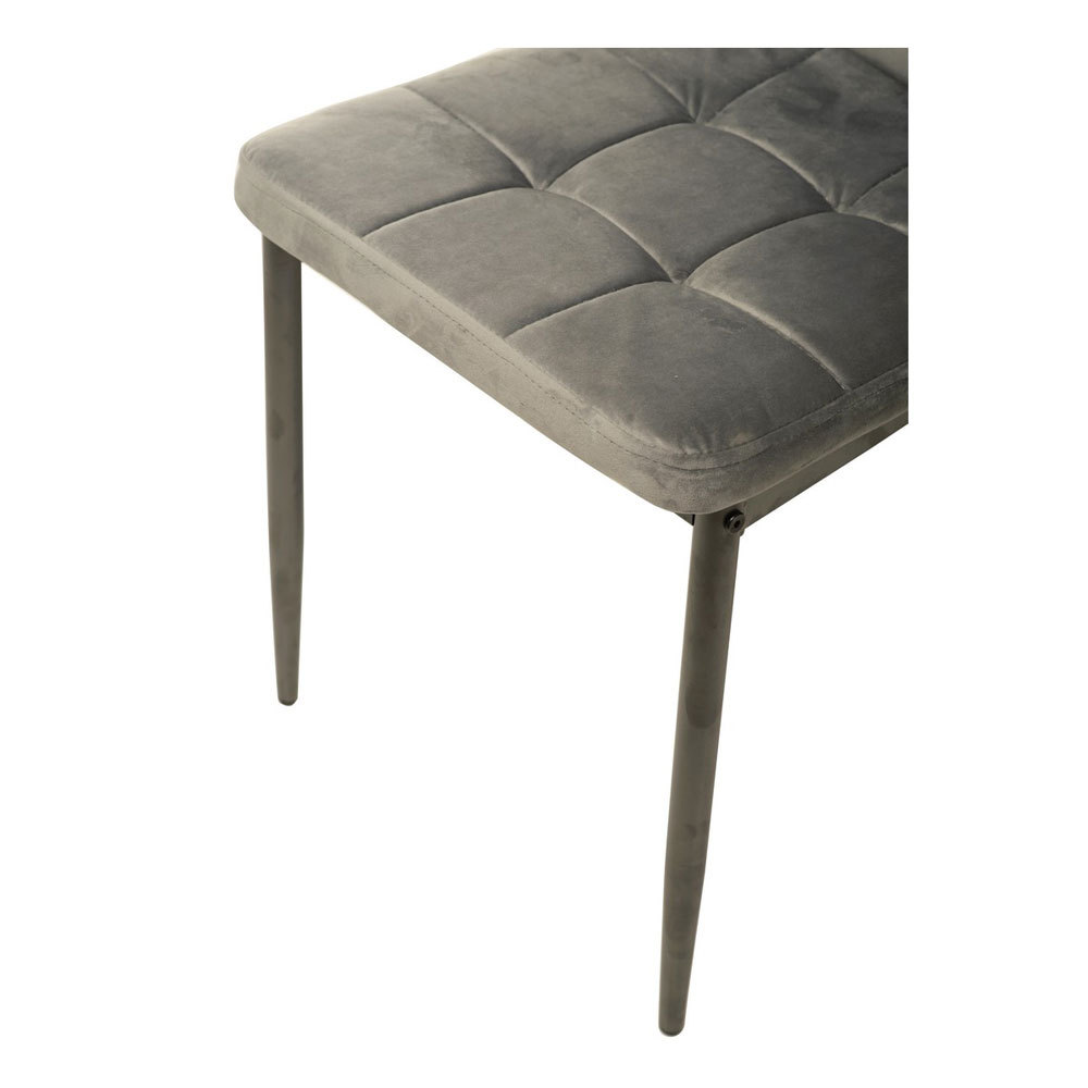 Velvet High Back Nordic Dining Chair Modern Fabric Chair with Black Legs