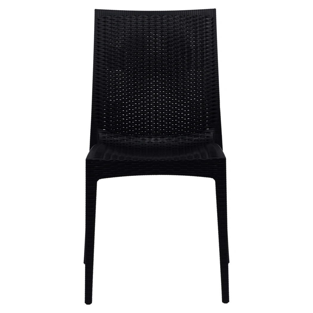Plastic Armless Chair 1707black Rattan Desgin Dining Chair