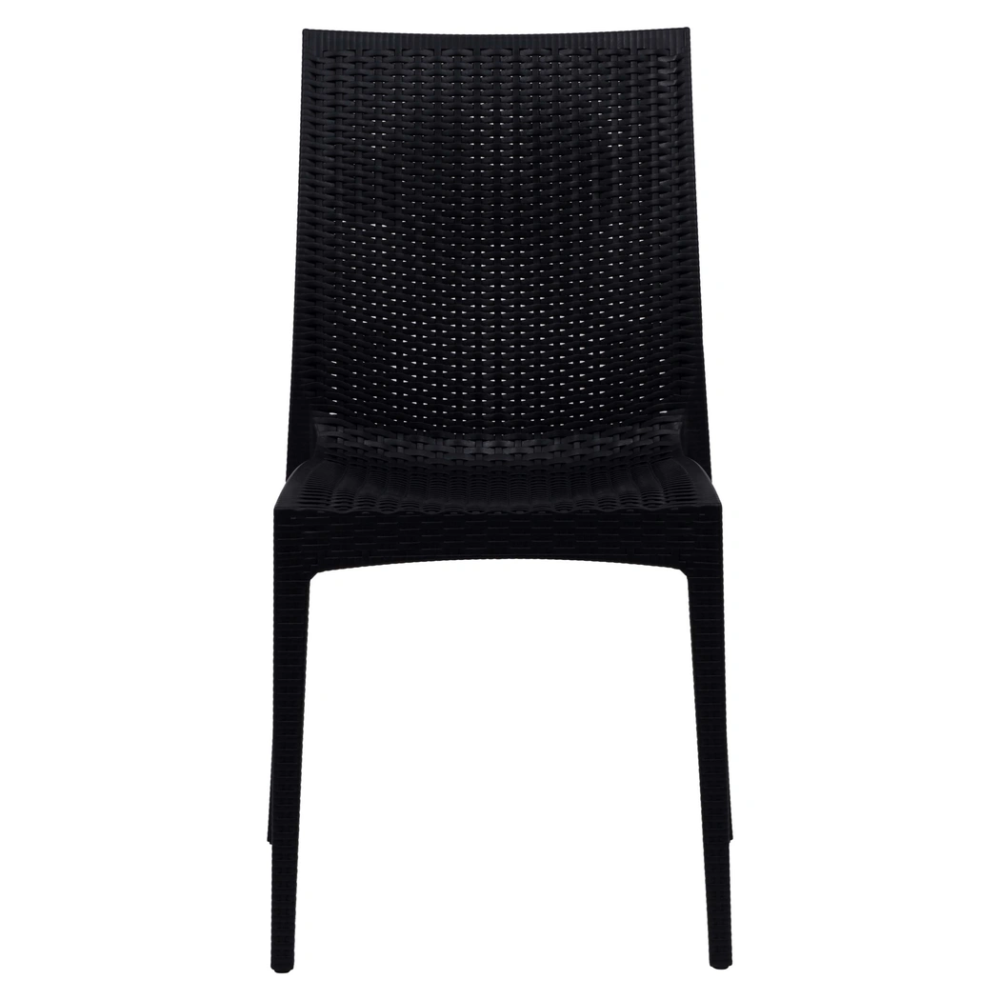 Plastic Armless Chair 1707black Rattan Desgin Dining Chair