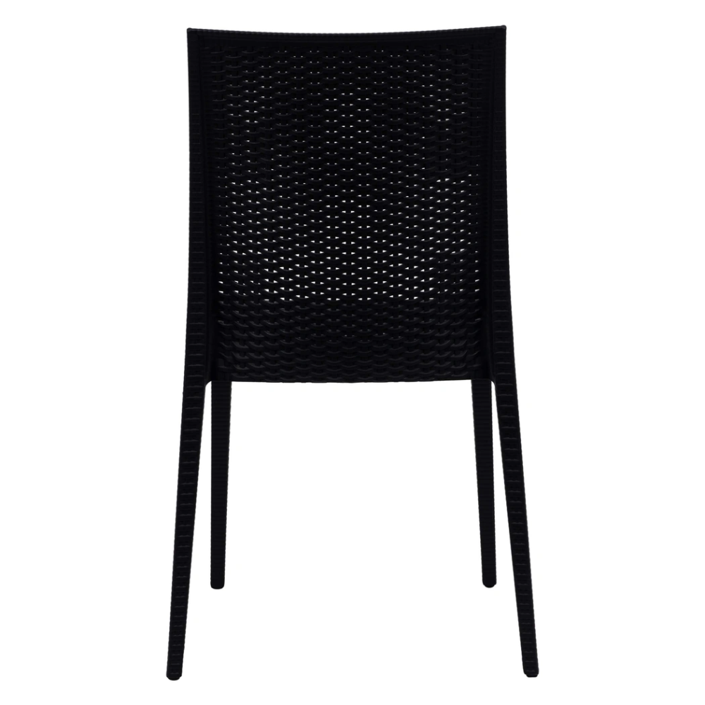 Plastic Armless Chair 1707black Rattan Desgin Dining Chair