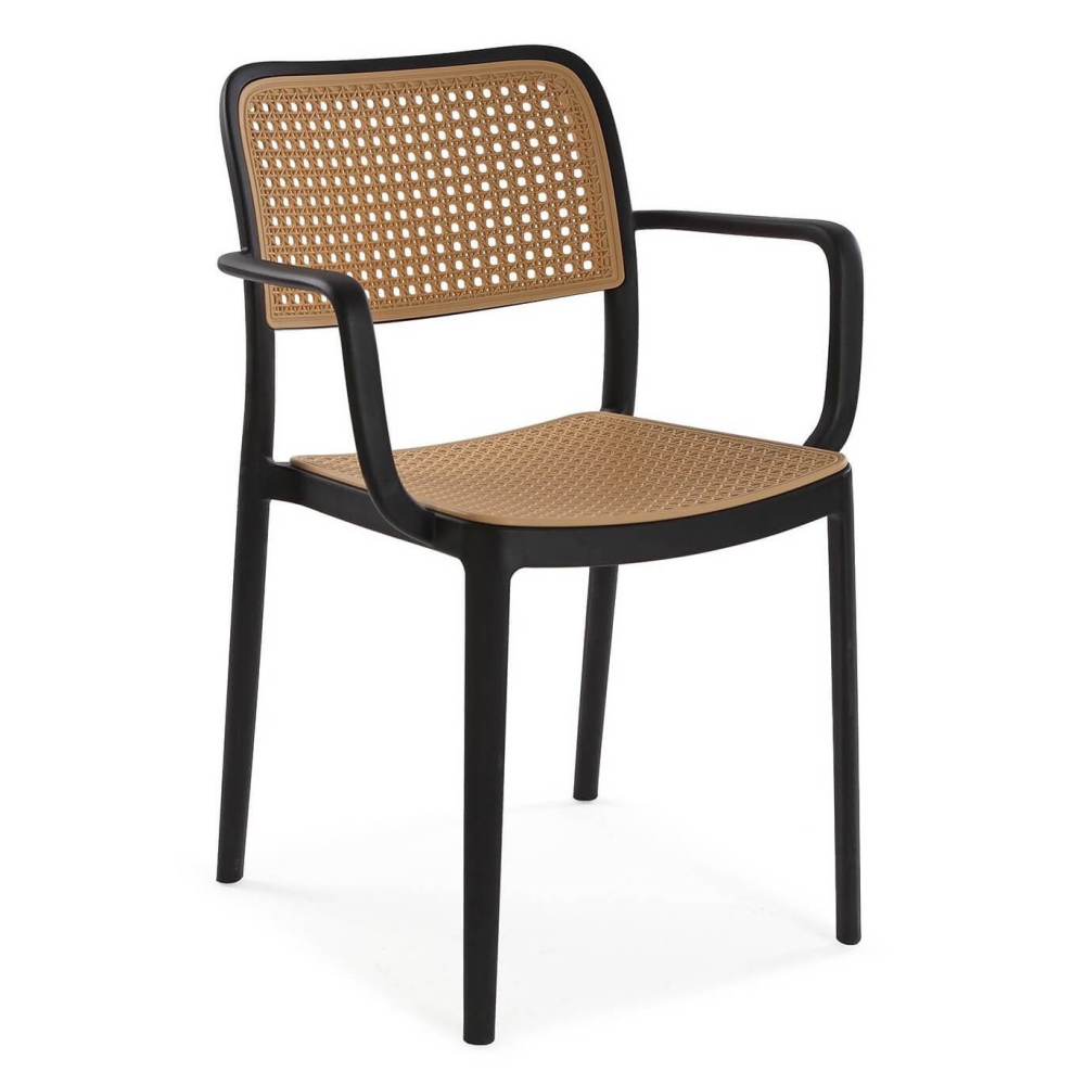 Nordic Ratan Chair Modern Hotel Banquet Living Room Wooden Black Cafe Dining Chair Armrest