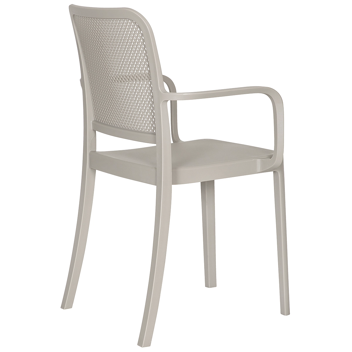 Stackable polypropylene garden chair with armrests