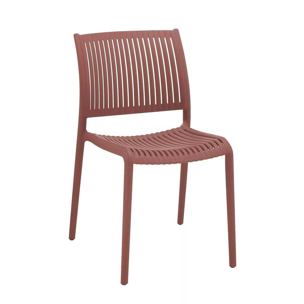Outdoor chair in brick red plastic comfort model