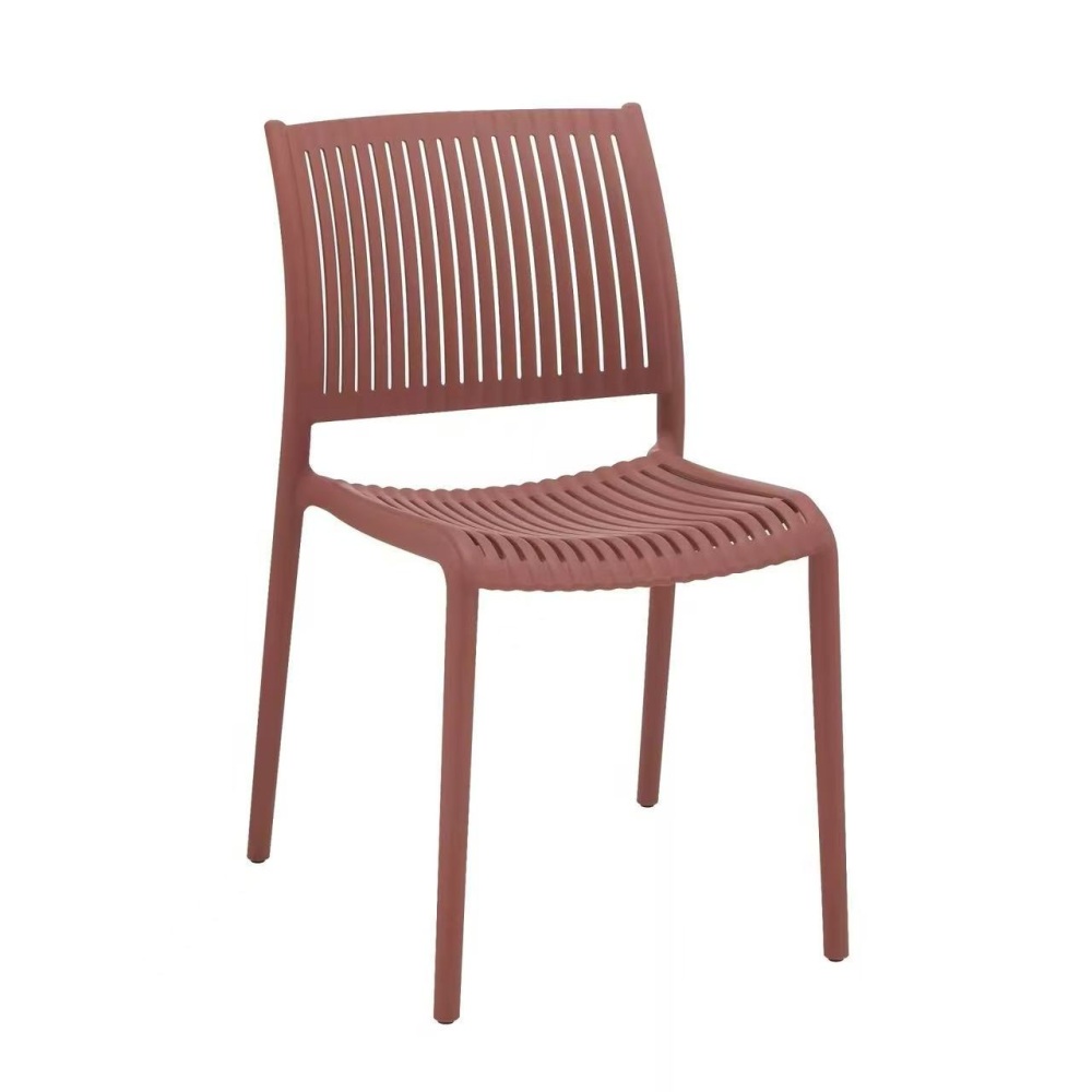 Outdoor chair in brick red plastic comfort model