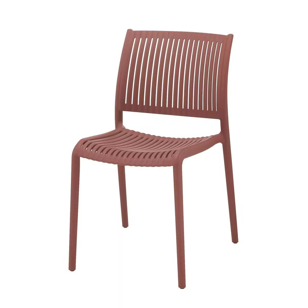Outdoor chair in brick red plastic comfort model