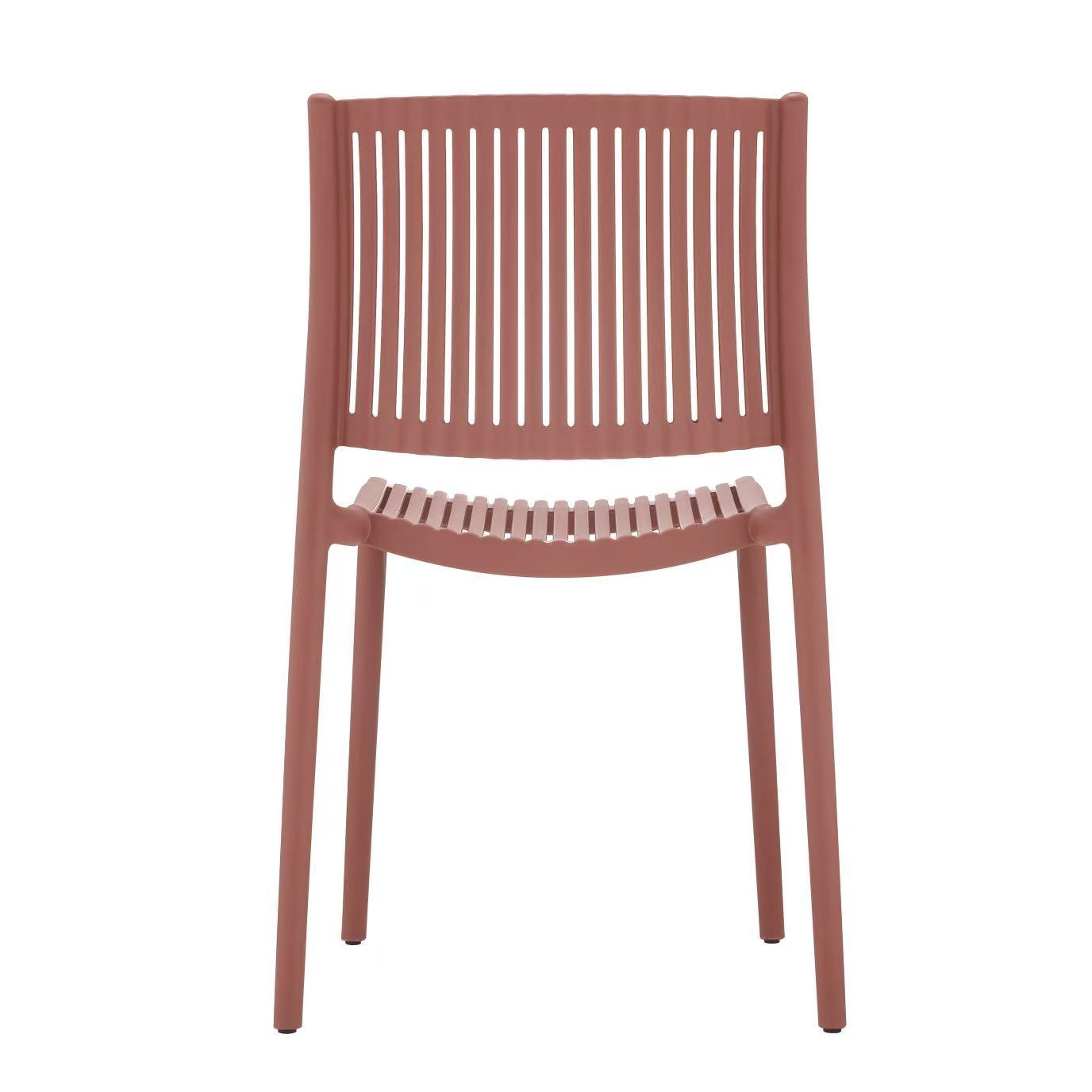 Outdoor chair in brick red plastic comfort model