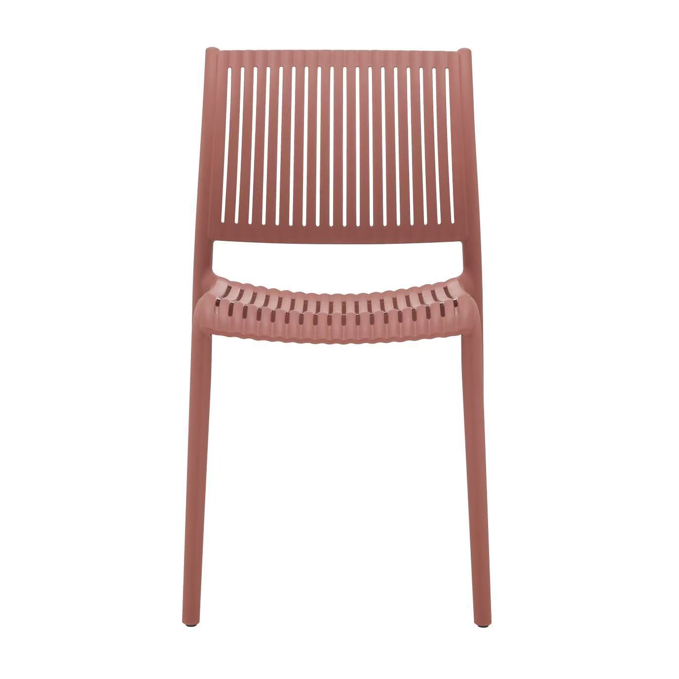 Outdoor chair in brick red plastic comfort model