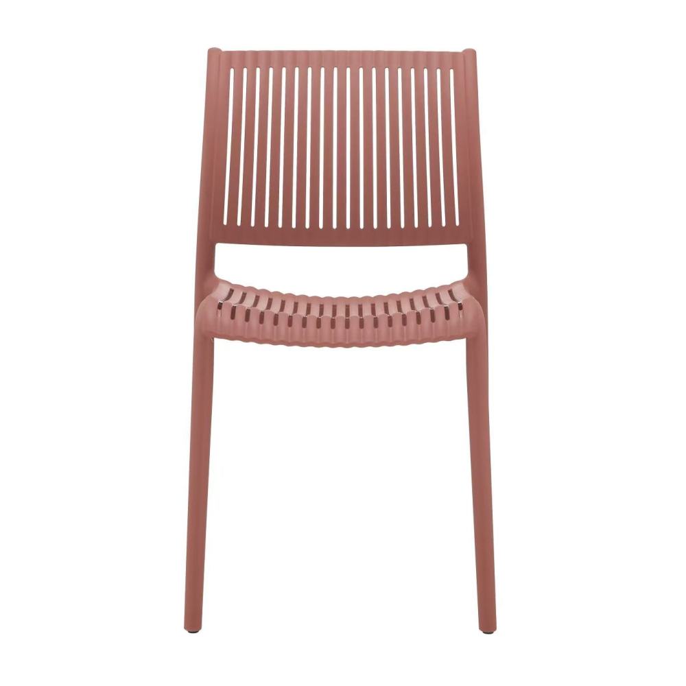 Outdoor chair in brick red plastic comfort model