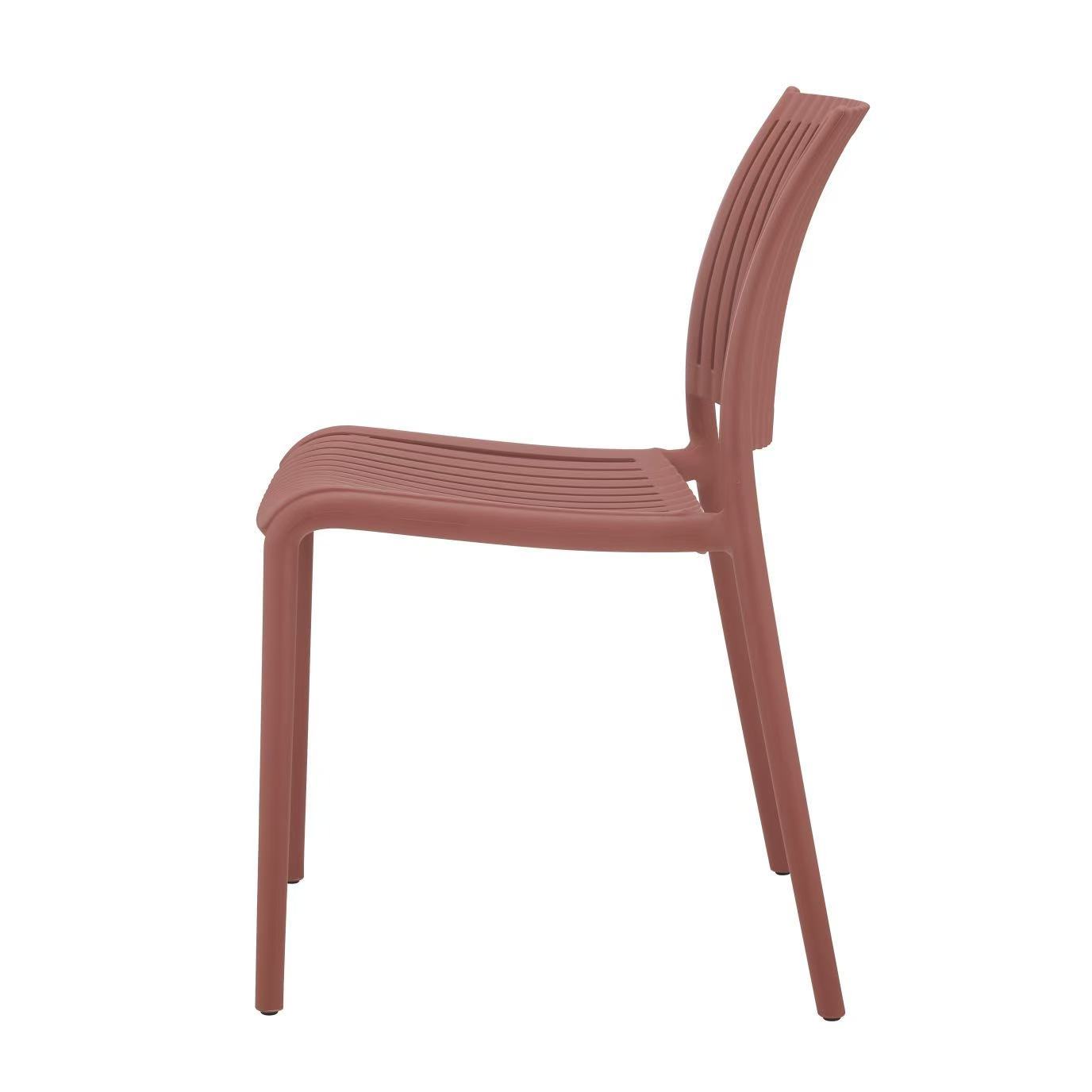 Outdoor chair in brick red plastic comfort model