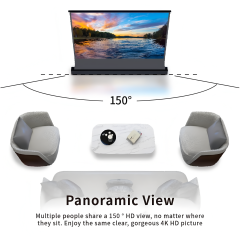 ALR Motorized Tension Floor Rising Obsidian Long Throw ALR Projector Screen