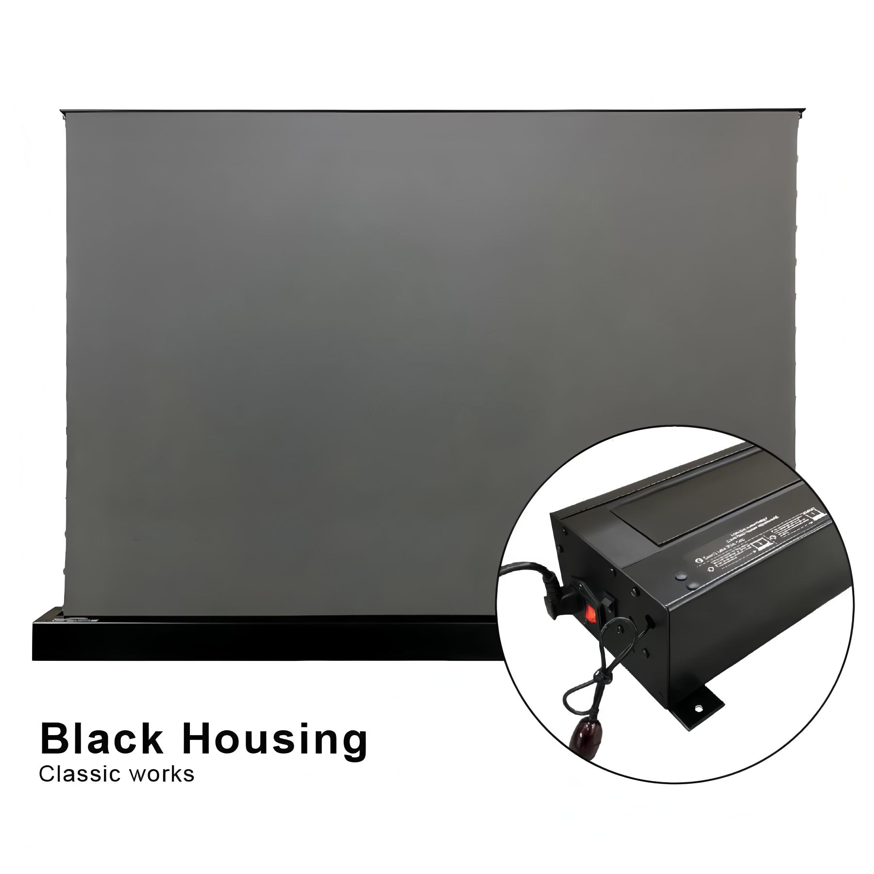 ALR Motorized Tension Floor Rising Obsidian Long Throw ALR Projector Screen