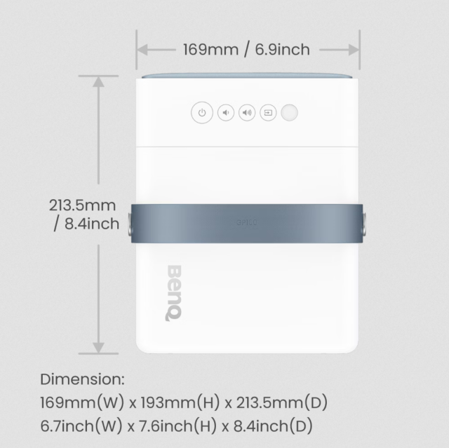 BenQ GP100 | 1080p 1000lm LED Portable Projector with Powerful Bass for Streaming & Gaming