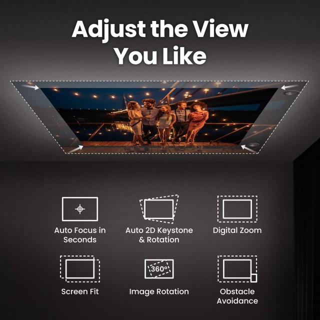 BenQ GV50P | 1080p 500lm Laser Portable Projector for Bedside Ceiling Projection with Google TV