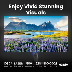 BenQ GV50P | 1080p 500lm Laser Portable Projector for Bedside Ceiling Projection with Google TV