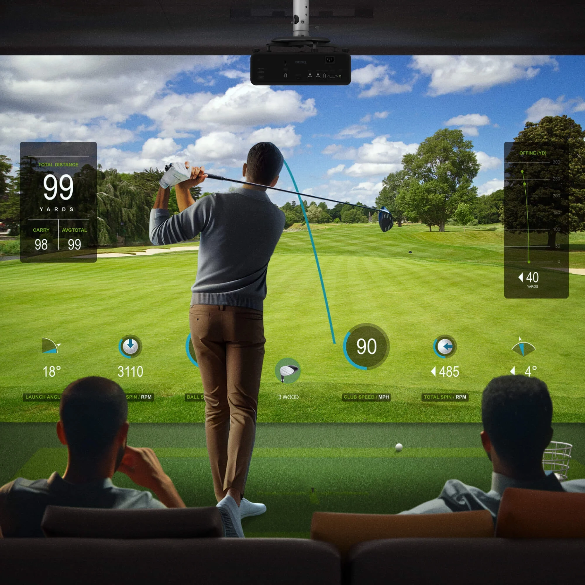 BenQ AH700ST 4000-Lumen Short Throw 1080P Laser Golf Simulator Projector