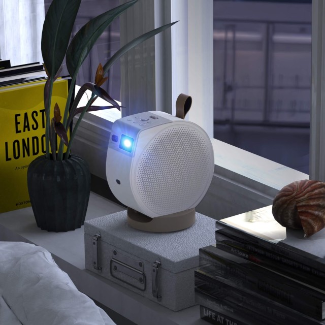 GV32 | 1080p 500lm LED Portable Projector for Bedside Ceiling Projection with Google TV
